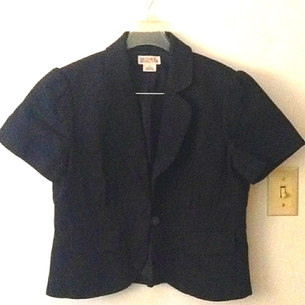 MICHAEL KORS Black BLAZER Jacket, Short Sleeve, Size 10, Business-Casu